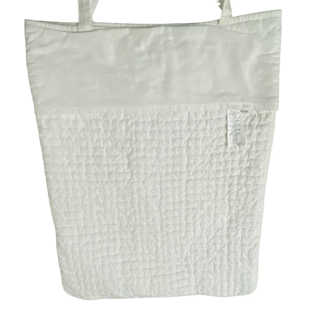 Pottery Barn Pickstitch Standard White Pillow Cover with Ties Farmhouse Bohemian
